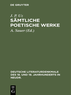 cover image of Sämtliche poetische Werke